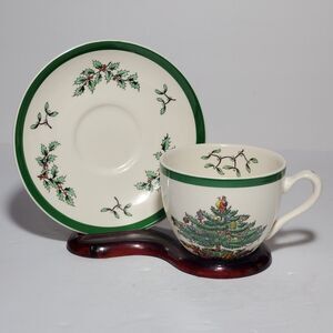 Spode Christmas Tree Teacup and Saucer England